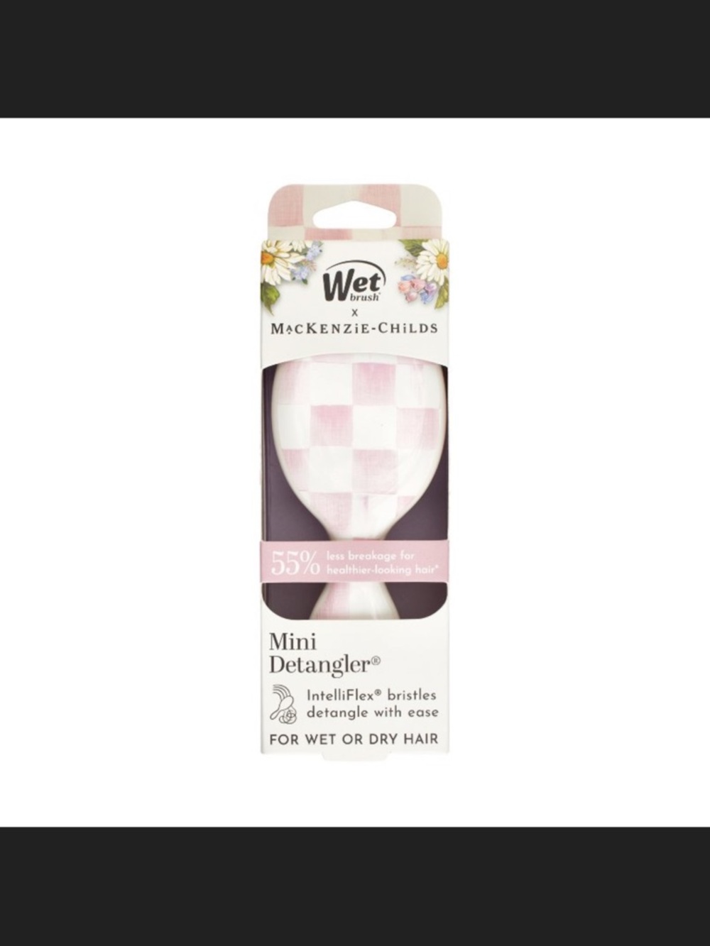 Wet Brush x MacKenzie-Childs Pink & White Check Mini Detangler